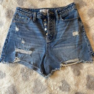 YMI Women's Ripped Blue Jean Shorts